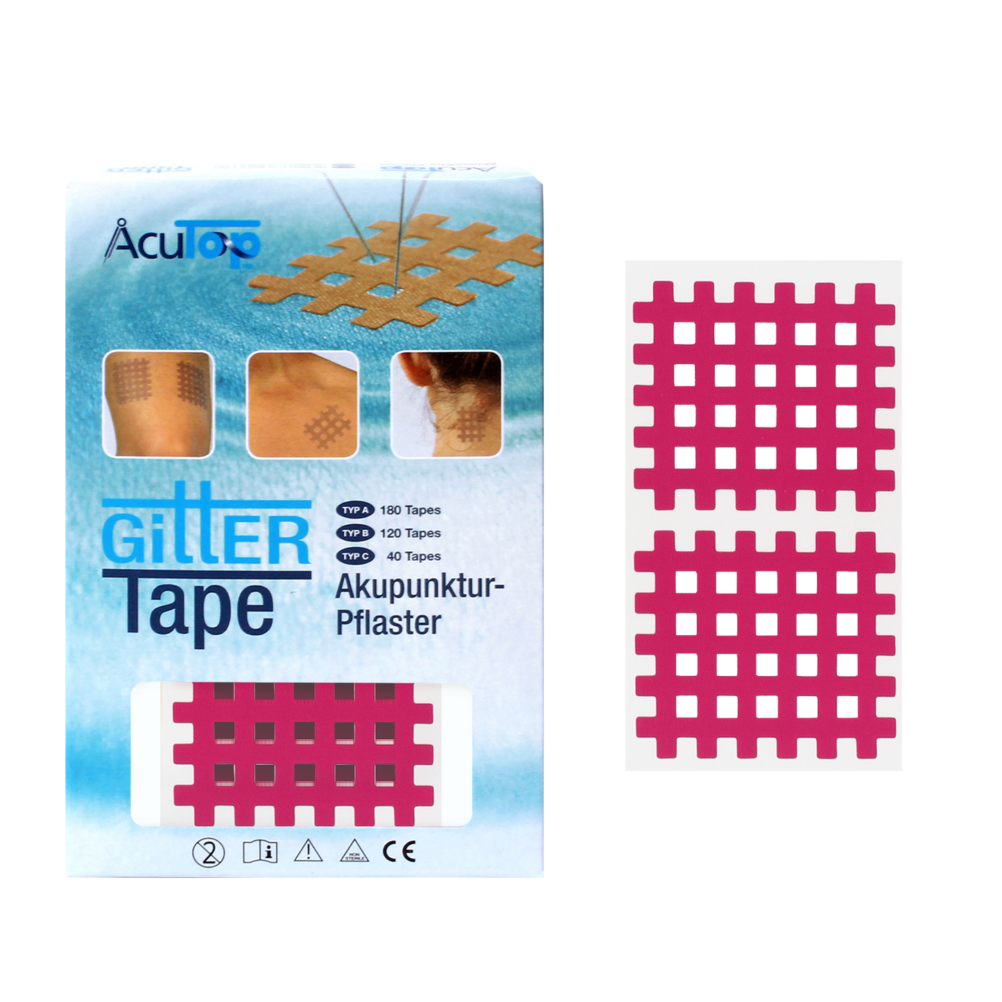 Acutop Gitter Tape / Cross Tape - Roze - Type C - Intertaping.nl